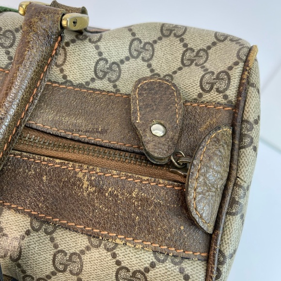 GUCCI Boston Hand bag Sherry GG Supreme Brown Zipper Closure - Picture 11 of 13